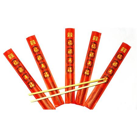 Bamboo Chopsticks in Red Paper