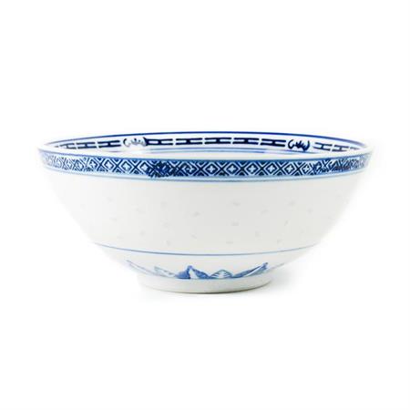 Chinese Blue & White Rice Grain Pattern Bowl 8