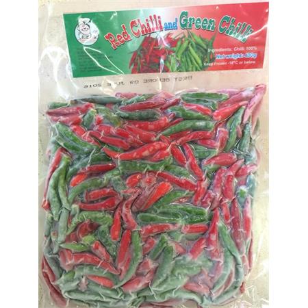 Frozen Green & Red Chilli 400g