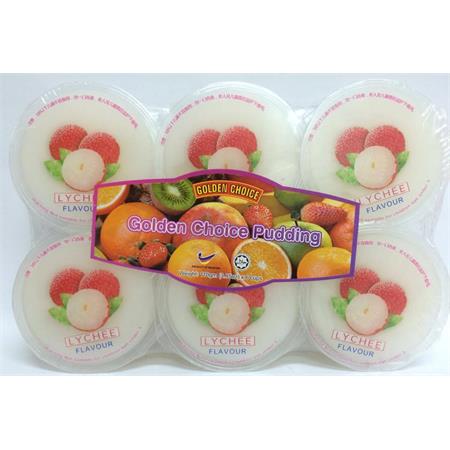 Golden Choice Pudding Lychee with Nata de Coco 110g x 6