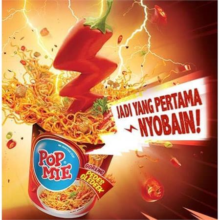 Indomie Pop Mie Goreng Pedes Gledeek Ayam Pedas 75g