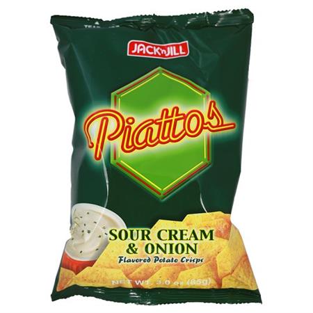 Jack n' Jill Piattos Potato Chips Sour Cream & Onion Flavour 85g