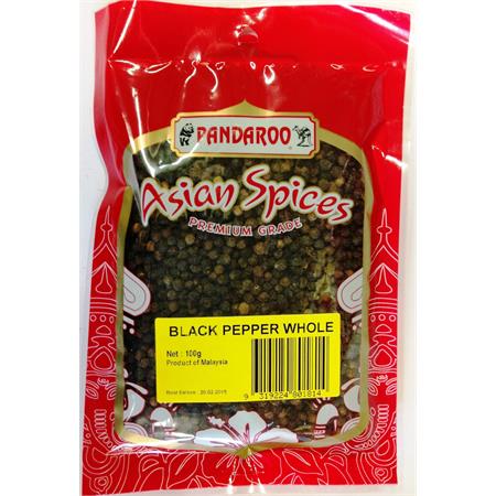 Pandaroo Peppercorns Black Whole 100g