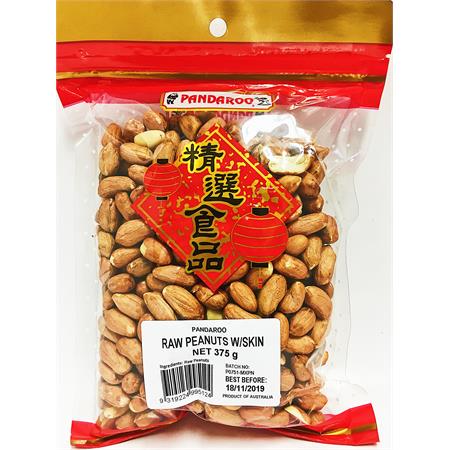 Pandaroo Raw Peanuts with Skin 375g