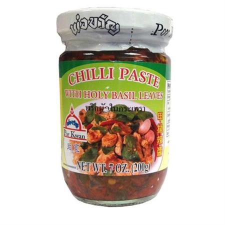 Por Kwan Chili Paste with Holy Basil Leaves 200g