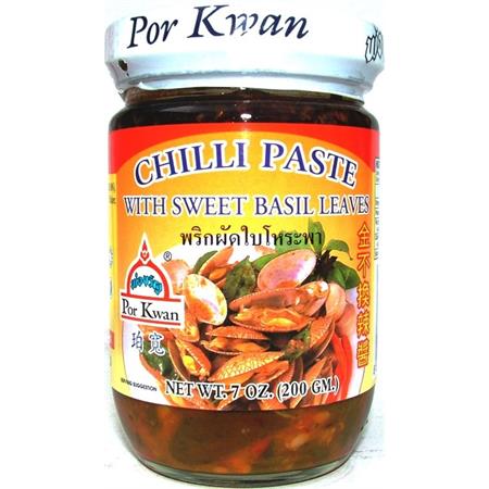 Por Kwan Chili Paste with Sweet Basil Leaves 200g