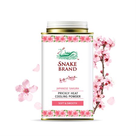 Snake Brand Prickly Heat Cooling Powder Japanese Sakura 140g